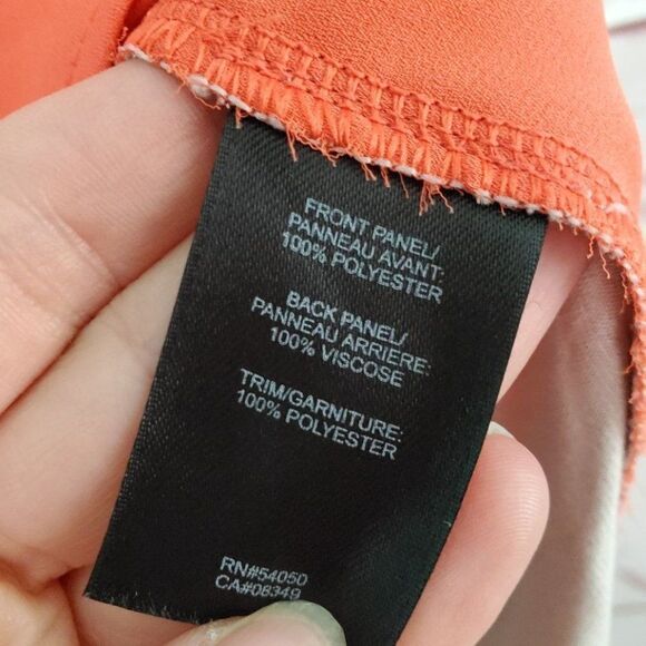 Robbi & Nikki Mixed Media Keyhole Blouse Shirt Top High Low Medium - Picture 5 of 6